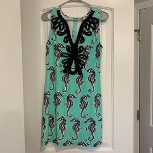 Crown & Ivy Seahorse Teal & Navy XS Dress
